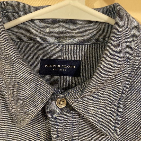 Proper Cloth Blue Cotton and Linen Stretch Slub Twill - Men's M, See description - Picture 3 of 5